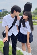 出租附中男女情侣校服，夏季jk班服套装初高中生，毕业季学生(季学生)制服