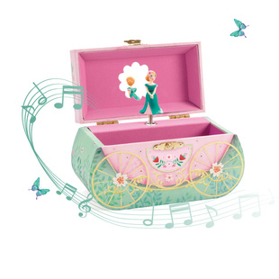 djeco女孩音乐盒首饰女童，收纳盒旋转跳舞公主八音盒玩具生日礼物