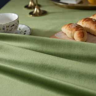 牛油果桌布轻奢丝绒布绿色台布长方形家用西餐桌布艺茶几加厚