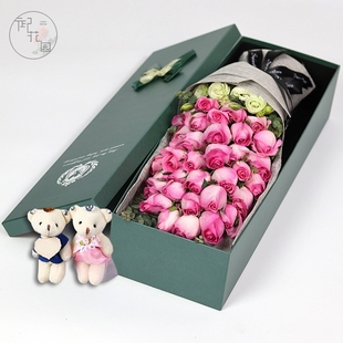11朵19朵33红玫瑰礼盒，鲜花速递温州市文成县泰顺县同城花店送上门