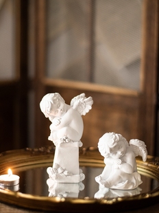 jk慕空间北欧简约欧式树脂，小天使桌面摆件，拍摄复古道具装饰雕塑