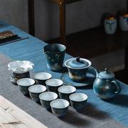 伟衡家用功夫茶具套装中式复古麋鹿窑变陶瓷，茶壶盖碗茶杯整套礼
