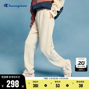 champion冠军卫裤女2024春季活力，纯色运动束脚裤美式休闲长裤