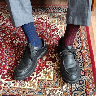 外贸男士丝光棉绅士袜坑条黑色蓝色，红色夏天无骨缝头商务皮鞋