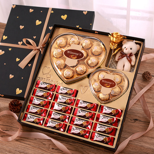 德芙巧克力礼盒装送女友老婆，520情人节心形糖果零食女生生日礼物
