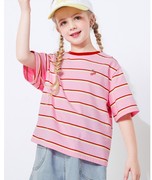 童装儿童t恤女童短袖夏装，大童条纹打底衫纯棉体恤潮
