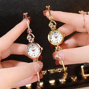 手链表女学生韩版简约时尚水钻女表手链式小表盘手镯表便宜的