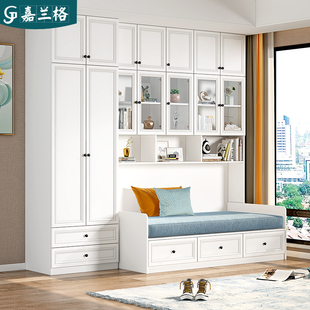 衣柜床一体组合套装，简约现代家用小户型榻榻米储物床单人床ch-236