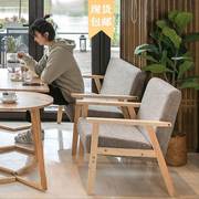 甜品奶茶店咖啡厅桌椅，组合休闲洽谈布艺办公实木，双人卡座餐厅沙发