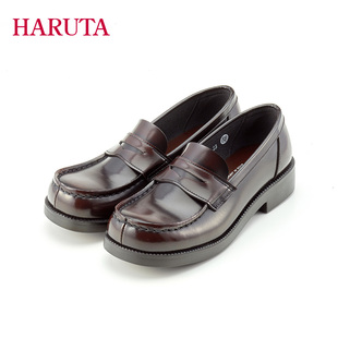 haruta4900日系粗跟低跟单鞋，英伦小皮鞋复古乐福鞋女厚底jk制服鞋
