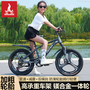 凤凰儿童自行车6-14岁女男孩，脚踏山地碟刹变速小学生，20寸骑行单车