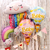 儿童生日派对卡通云朵彩虹热气球装饰新生儿满月百天周岁气球布置