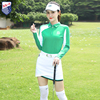 秋冬季ZG-6高尔夫女装球服套装女绿色翻领长袖显瘦上衣防走光裤裙