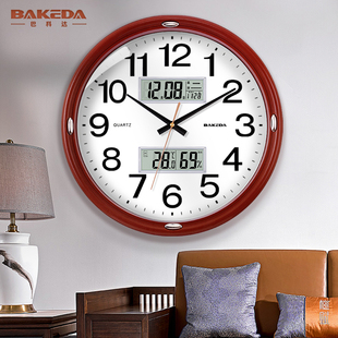 家用温湿度挂钟客厅卧室时尚钟表，时钟挂墙现代简约挂表电子石英钟