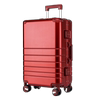 新娘结婚行李箱红色嫁妆女方陪嫁拉杆皮箱纯色密码铝框旅行箱子