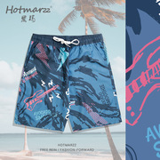 沙滩裤男夏季速干可下水上乐园泳裤温泉度假海边旅行冲浪五分短裤