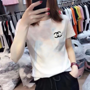 欧洲站丝光棉白色短袖T恤女2024年夏季韩版修身简单上衣ins潮