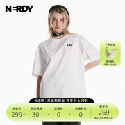 nerdy2024夏装经典小logo基础短袖，t恤女宽松休闲情侣装上衣潮