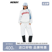 NERDY2023早秋连帽长袖卫衣女宽松休闲情侣运动套装上衣外套