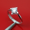圆形6.5mm 925纯银镀白金戒指空托 适合一克拉莫桑石钻石 HJ429