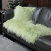 高档澳之羊滩羊毛飘窗垫椅垫地毯皮毛一体装饰轻奢真皮坐垫羊毛沙