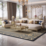 美式真皮沙发实木法式轻奢头层牛皮客厅高档欧式别墅家具123组合