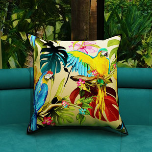 热带丛林欧式抱枕靠垫ins风花鸟客厅沙发腰枕轻奢美式靠枕抱枕套