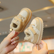 冬季男女宝宝棉鞋加绒保暖幼童鞋子软底防滑婴儿学步鞋毛毛鞋