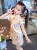 女童改良旗袍连衣裙夏季中国风泡泡袖流苏汉服裙子中式气质公主裙