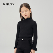 RBIGX瑞比克童装冬季女童韩版套头毛衣百搭珍珠领提花针织衫