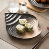 创意海螺盘子日式条纹西餐盘点心寿司盘餐厅海洋摆盘客厅甜品果盘