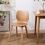 创意简约实木软包餐椅奢华型舒适高端轻奢风咖啡厅单人靠背椅休闲
