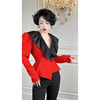 弗里达玫瑰高级定制小众设计气质红色女收腰轻奢夏季短外套