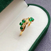 原创 天然祖母绿18K金镶嵌戒指，实物更美！颜色浓郁美艳