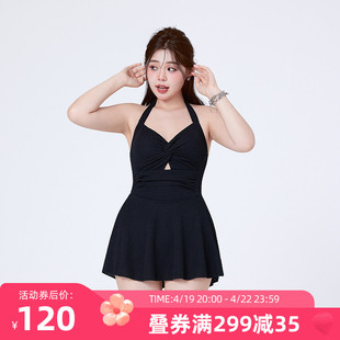 连体大码泳衣女泡温泉冬2024微胖女孩，遮肉显瘦高级感泳装胖mm