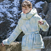 cococasa小个子鹅绒羽绒服女短款2023冬新扎染蓝时尚，欧洲站欧货潮
