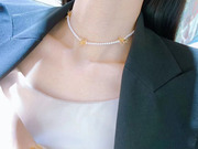 珍珠鸟珠宝高品质3-4mm淡水，珍珠项链正圆，高亮几乎无暇送女友