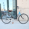 日本自行车脚踏车成人老年内变速单车不锈钢车架26寸通勤车轻便