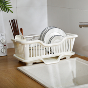 日式沥水碗架厨房放碗架餐具，置物架晾碗架滴水，碗架单层收纳柜加大