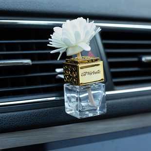 金银黑盖PE花汽车出风口香水瓶空瓶空调香水夹创意车载风口瓶