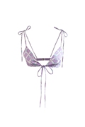 季末七折原创淡紫色奶油花格 吊带内搭时尚胸罩
