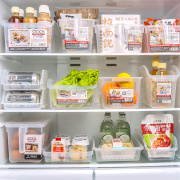 日本进口冰箱分隔收纳盒果蔬食品冷藏饮料零食调料储物筐整理神器