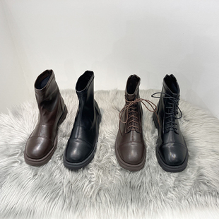 英伦风法式复古甜酷马丁靴，秋冬2023短靴，骑士靴加绒女靴靴子中筒靴