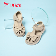 红蜻蜓女童鞋夏季包头凉鞋英伦复古简约蝴蝶结皮鞋子舒适