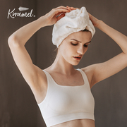 krramel2024竹纤维干发帽，超强吸水速干女白色环保，轻薄透气o