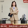 lily2024春女装别致设计感不对称一粒扣通勤款休闲西装外套女