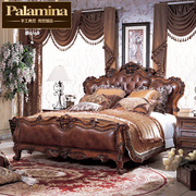美式实木床1.8米双人大床欧式真皮婚，床古典法式宫廷卧室家具别墅
