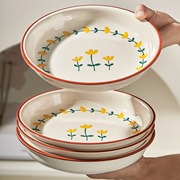 釉下彩陶瓷盘子菜盘家用2024碗碟套装高级感餐具碟子深盘餐盘