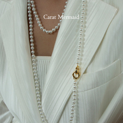 caratmermaid长款高级小香珍珠，毛衣链长项链秋冬双层珍珠，项链女