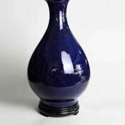 大花瓶摆件蓝色陶瓷瓶插花中式花器仿古禅意器皿干花家居装饰